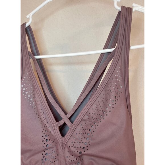 Victoria Sport Mauve Laser-Cut Detail Strappy Back Sports Bra M - Picture 2 of 6